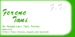 ferenc tani business card